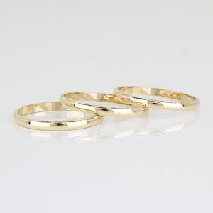 14k Yellow Gold 3-Ring Wedding Band Set by Tessler & Weiss